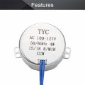 Fielect Synchronous Motor Ac 110v 15-18rpm Turntable Ccw Direction 4w Tyc-50 Horizontal Hole Shaft
