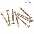 Uxcell M5 X 60mm Wood Screws Phillips Flat Head Carbon Steel Color Zinc Plated Self Tapping 50pcs