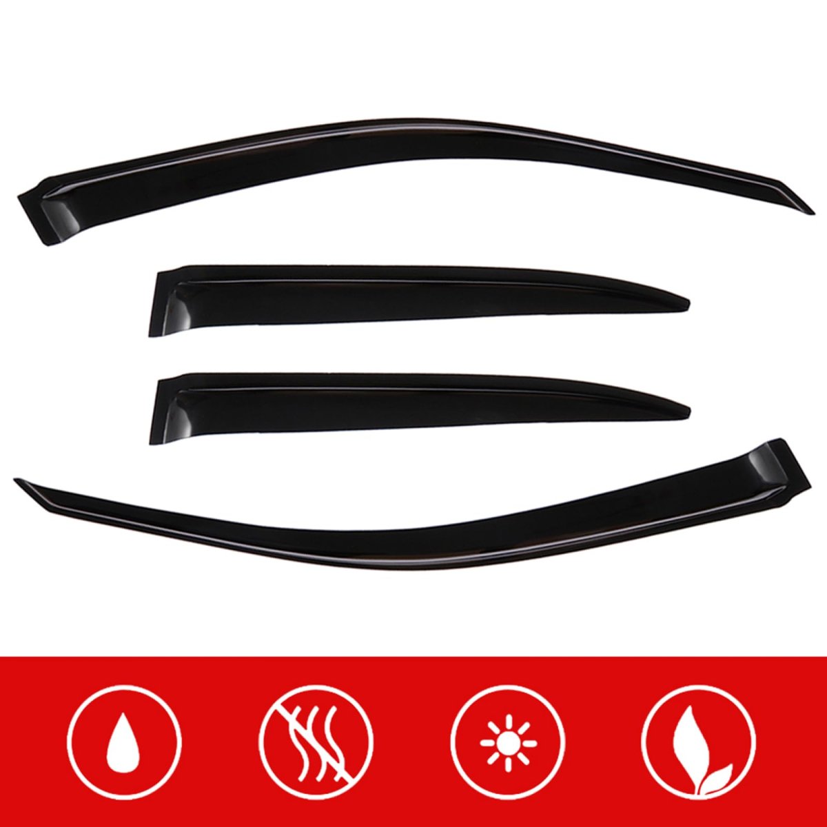 Outside Mount Window Wind Deflectors Replacement For 2001-2005 Honda Civic Visors Rain Guard 4pieces