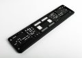 Standard Black Euro License Plate Holder Universal Mounting Frame Bracket For 4 4in X 20 5in Eec Eu Plates Matte Flexible 