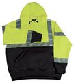 Erb Safety 61549 W377 Class 2 Hooded Pullover Sweatshirt Large Hi-viz Lime 