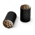 Leopard Print Animal Spots Motorcycle Bicycle Bike Tire Rim Wheel Aluminum Valve Stem Caps 