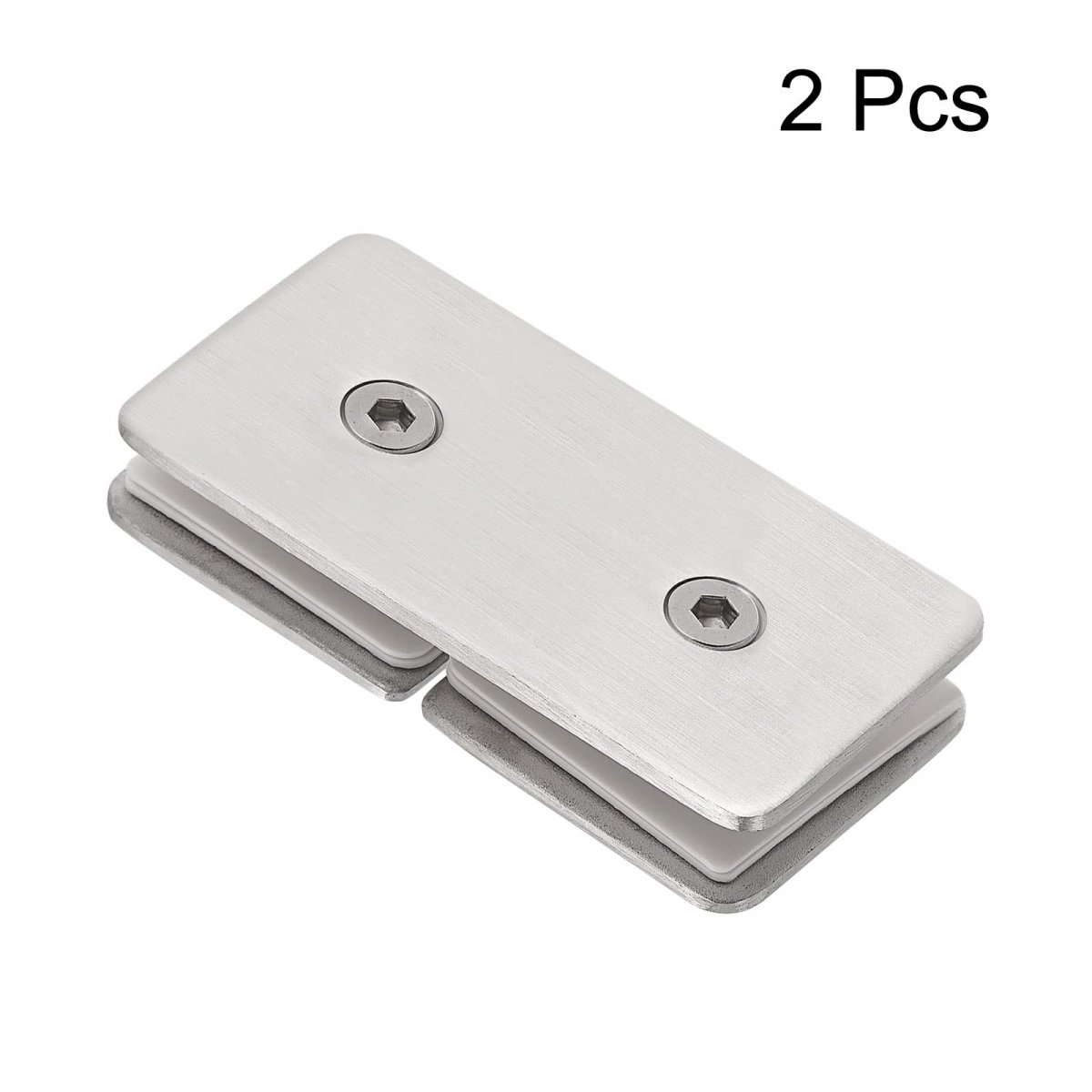 Uxcell Stainless Steel 180 Degree Glass Clamp 2pcs For 8-12mm Thickness Double Side Square Frameless Corner Bracket Clip Shower