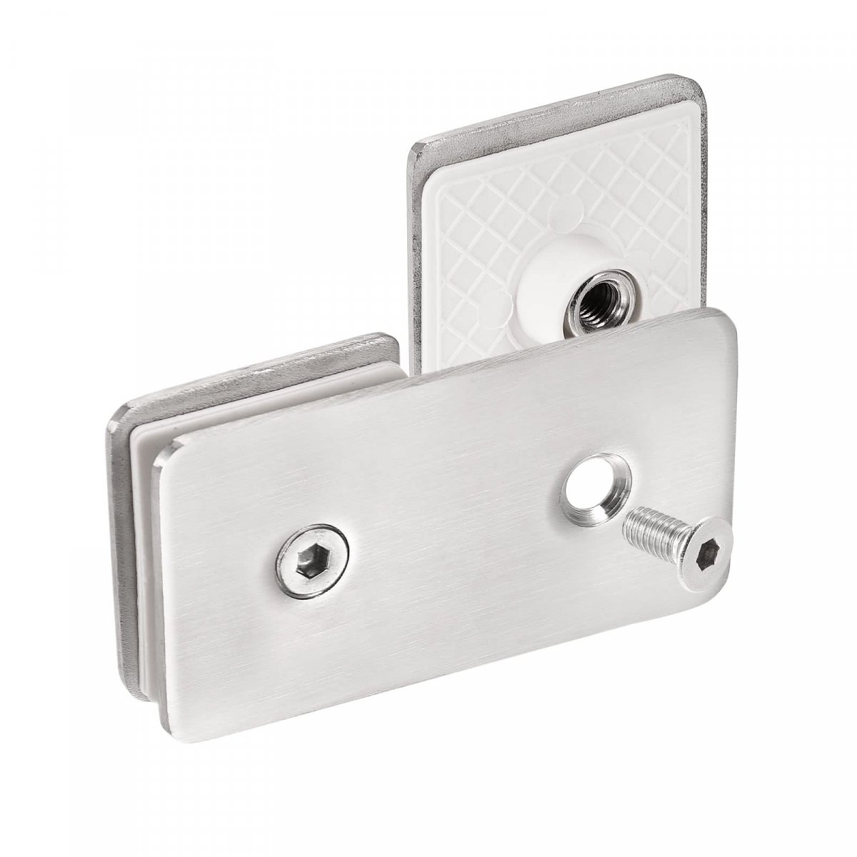 Uxcell Stainless Steel 180 Degree Glass Clamp 2pcs For 8-12mm Thickness Double Side Square Frameless Corner Bracket Clip Shower