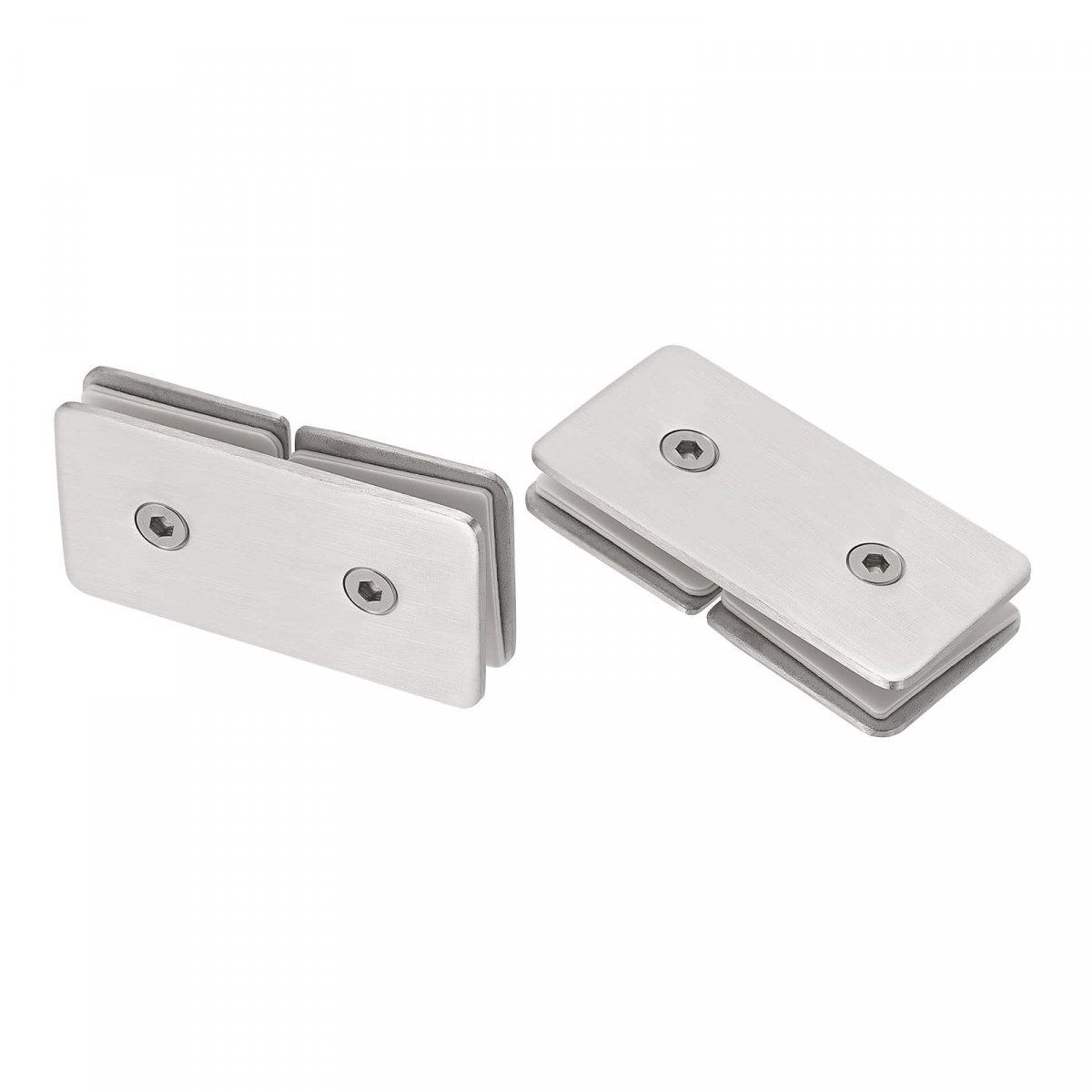 Uxcell Stainless Steel 180 Degree Glass Clamp 2pcs For 8-12mm Thickness Double Side Square Frameless Corner Bracket Clip Shower