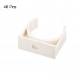 32mm Dia Ppr U-shaped Pipe Clamps Clips Fittings Hose Holder For Water Supply White 48 Pcs
