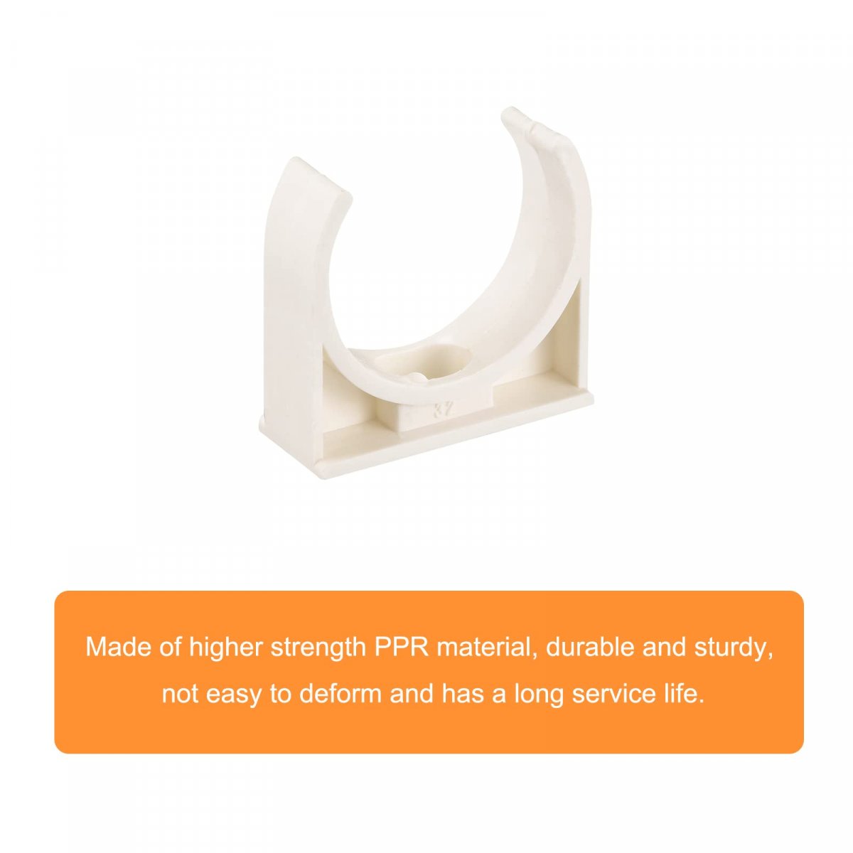 32mm Dia Ppr U-shaped Pipe Clamps Clips Fittings Hose Holder For Water Supply White 48 Pcs
