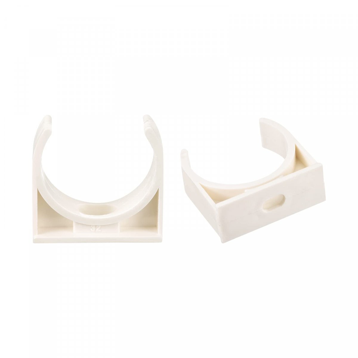 32mm Dia Ppr U-shaped Pipe Clamps Clips Fittings Hose Holder For Water Supply White 48 Pcs