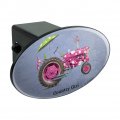 Farm Tractor Country Girl Pink Polka Dot Farming Oval Tow Trailer Hitch Cover Plug Insert