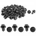 Uxcell 50pcs 9 5mm Hole Plastic Rivets Fastener Push Clips Black For Car Auto Fender