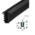 Black Shower Door Replacement Glazing Vinyl For 1 8 In Glass 18 Ft Length With 7 16 Channel Depth