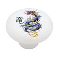 Asian Dragon Decorative High Gloss Ceramic Drawer Knob 