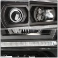 Auto Dynasty Led Drl U-bar Black Housing Amber Projector Headlight Lamps Tool Kit Compatible With Chevy Trailblazer 02-09