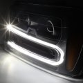 Auto Dynasty Led Drl U-bar Black Housing Amber Projector Headlight Lamps Tool Kit Compatible With Chevy Trailblazer 02-09