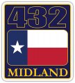 432 Area Code Midland Big Spring Odessa Texas Flag Weatherproof Outdoor Sticker Perfect For Toolboxes Laptops Trucks