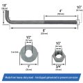1 2 In X 8 Galvanized Threaded Anchor Bolt Set 10 Pack With Hex Nuts And Flat Washers For Wood Concrete Projects