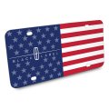 Lincoln Black Label Logo Usa Flag Graphic Aluminum Metal License Plate 11 88 In X 6 Official Licensed Universal Fit For Car Suv