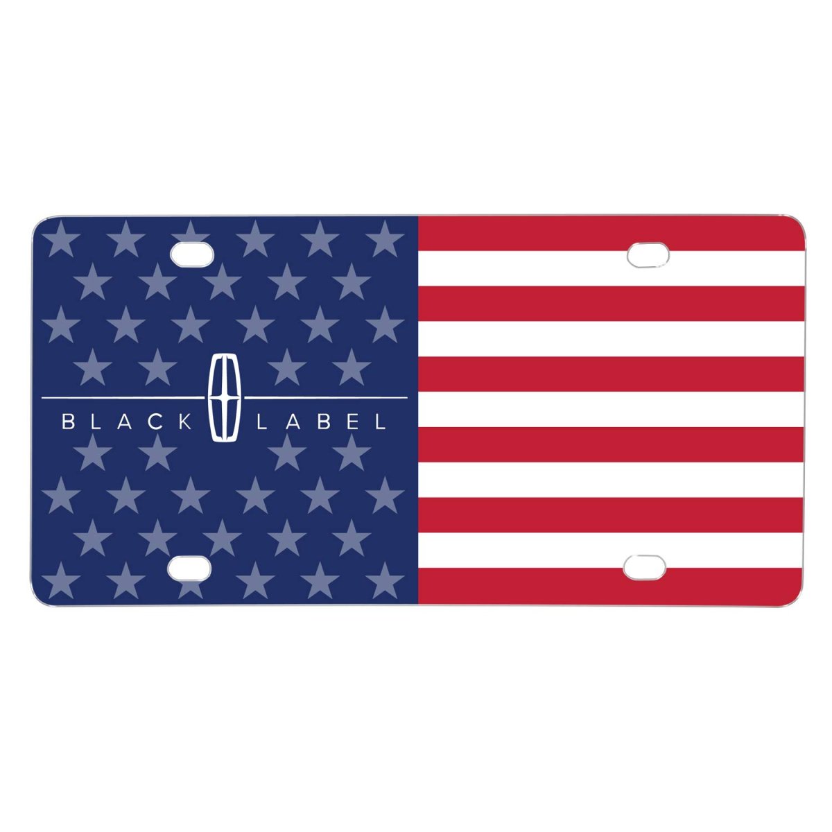 Lincoln Black Label Logo Usa Flag Graphic Aluminum Metal License Plate 11 88 In X 6 Official Licensed Universal Fit For Car Suv