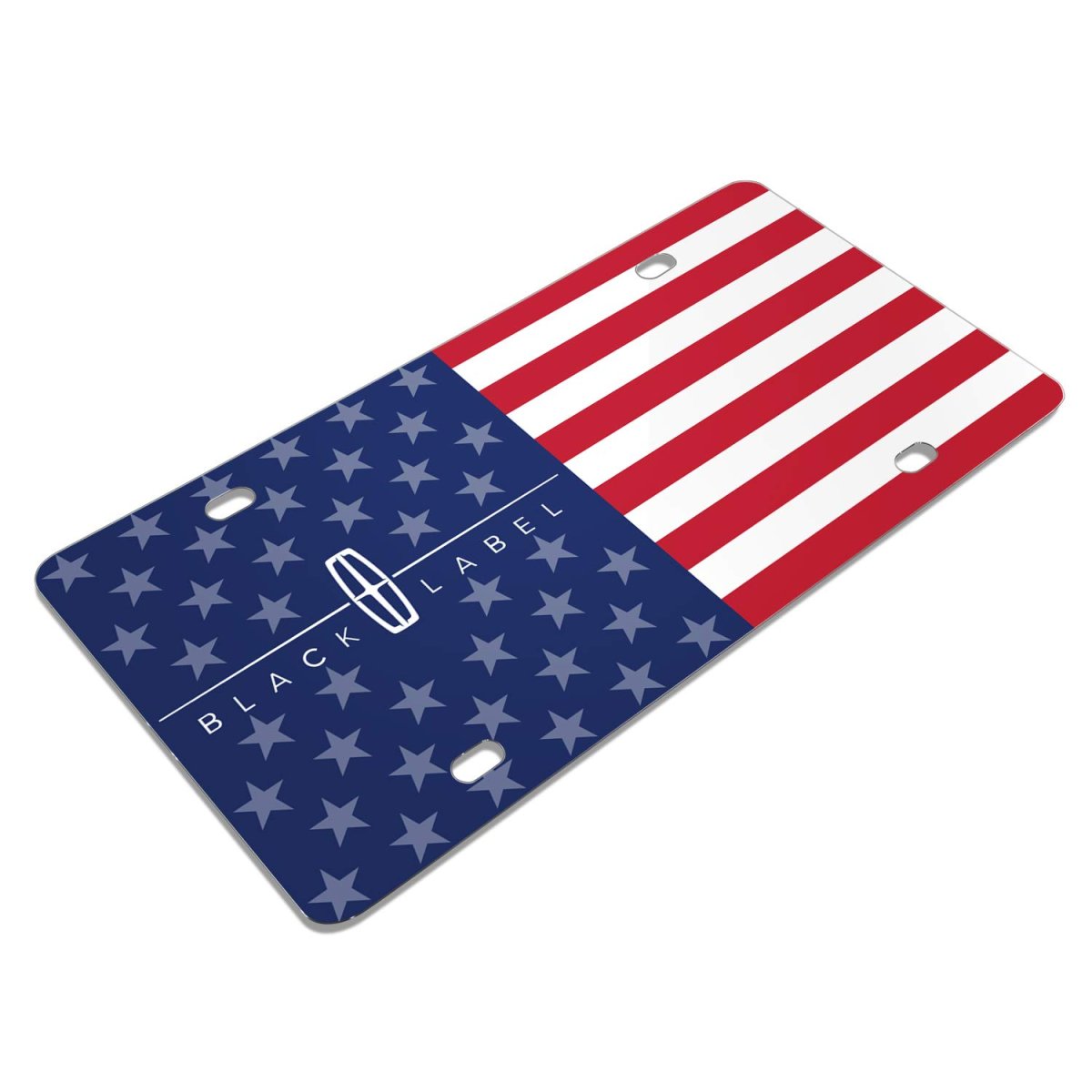Lincoln Black Label Logo Usa Flag Graphic Aluminum Metal License Plate 11 88 In X 6 Official Licensed Universal Fit For Car Suv