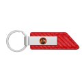 Dodge Super Bee Red Pu Leather Carbon Fiber Texture Strap Silver Metal Bar Key Chain Official Licensed 3 75 In X 1