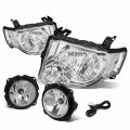Factory Style Headlights And Driving Fog Lamps Set For Ford Escape 08-12 Left Right Side Chrome Housing Clear Corner 
