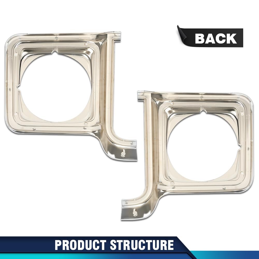 Headlight Trim Bezel Door Chrome Silver Driver Passenger Pair For Chevy Blazer Gmc Jimmy 1973-1978 Gm2513134 Gm2512134 376628