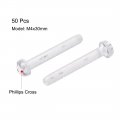 Uxcell M4x30mm Plastic Screws Pc Transparent Acrylic Phillips Cross Pan Hand Tighten Screw 50pcs