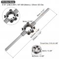Uxcell Die Stock Handle Wrench Set 5 16-24 Unf Round And Mm Holder Fits 5 16 Unc Unf Metric M7-m9 25mm Od Dies For Bolt Thread