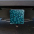 Mystical Owl Pattern With Butterflies Dragonflies Leaves Flowers Tow Trailer Hitch Cover Plug Insert