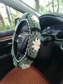 Ydm Crochet Daisy Steering Wheel Cover 3d For Women Cute Car Accessories B Steering 1 Belt