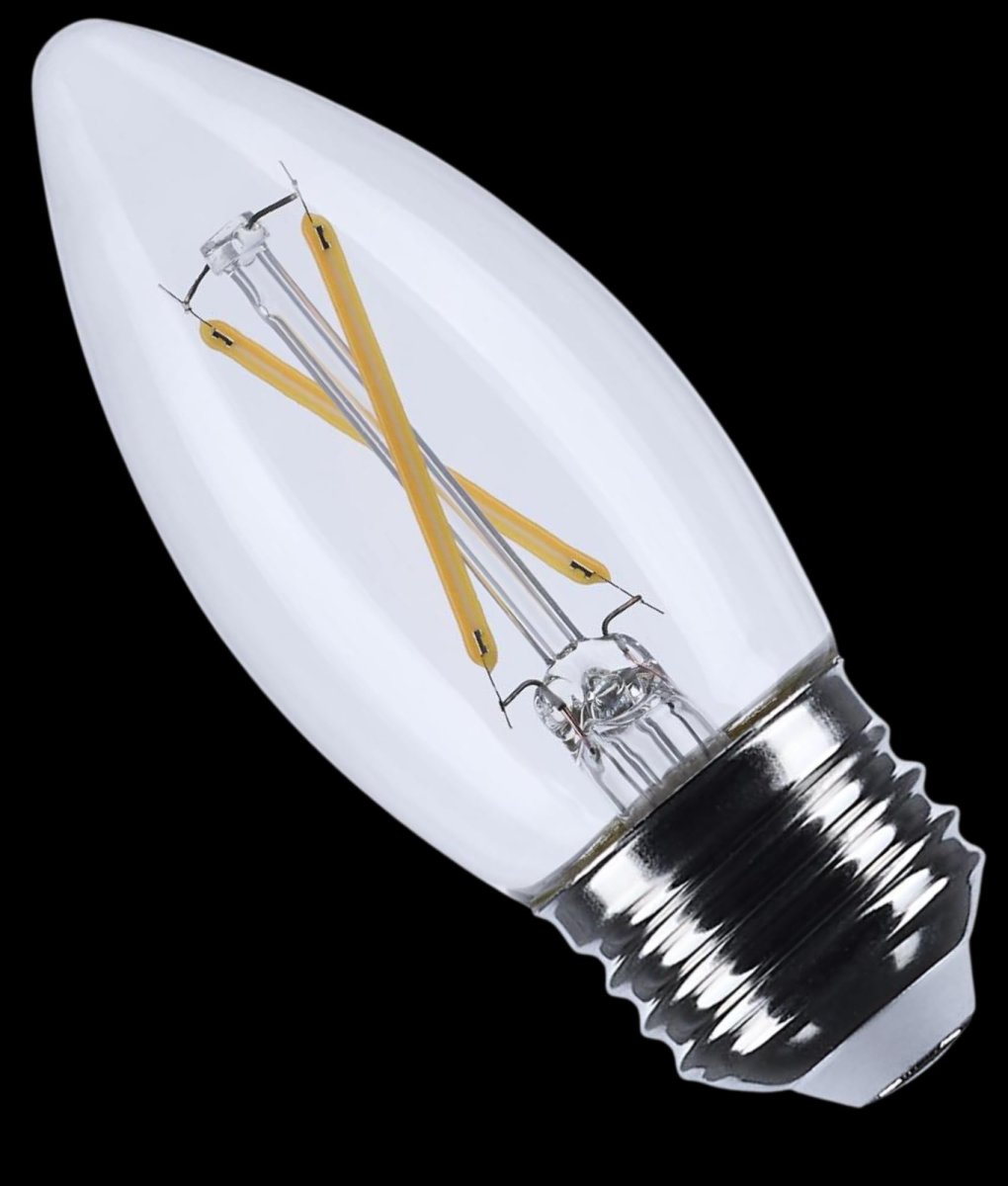 B11 Led Light Bulb 5000k Natural 4w E26 Medium Base 350 Lumens Clear Finish 300 Degrees Beam 92 Cri Dimmable Wet Rated Ip65