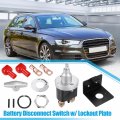 Uxcell 1 Set 500a 12v Battery Disconnect Switch Lock-out Plate W Copper Lugs Cover Kit Negative Fixed Handle Isolator For Autos