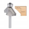 Uxcell Chamfer Router Bit 45 Degree 1 4 Shank 2 3 Cutting Height Edge Forming For Woodworking 26 57 5mm Length