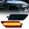 Nslumo Led Side Marker Lights For 2014-2020 Porsche Ma-can Smoked Lens Amber Front Bumper Assembly