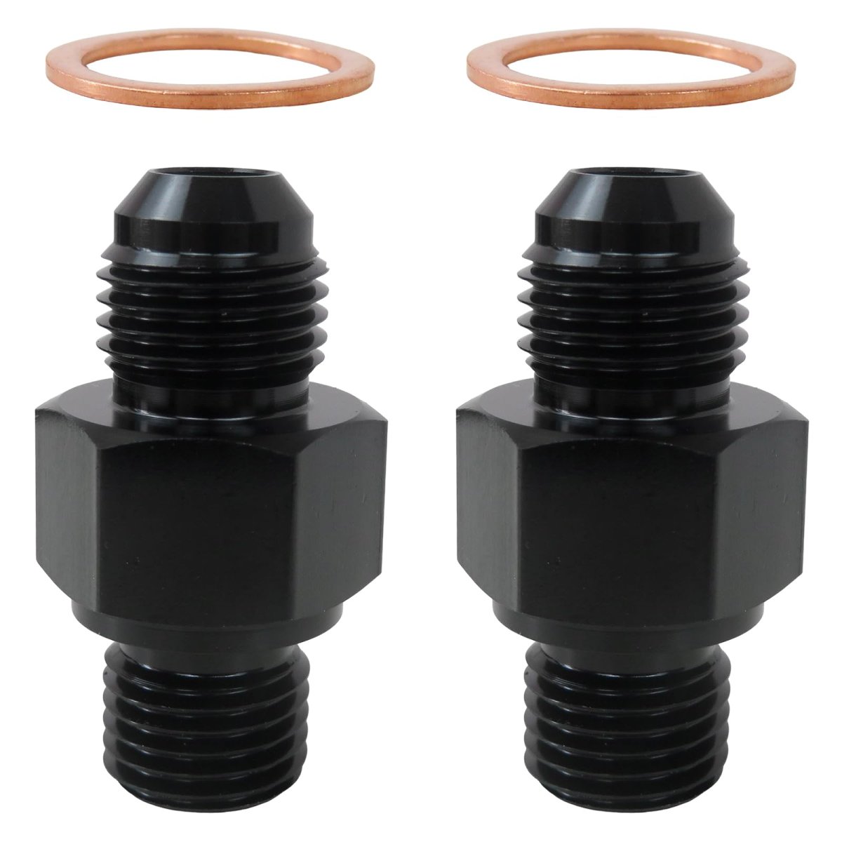 2 Pcs An6 To 1 4 In 18 Npsm Transmission Cooler Fitting For 4r100 4r70w C5 6061 T6 Aluminum Adapter Gas And Alcohol Fuels Black