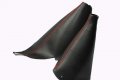 Fits 2007-2014 Mini Cooper R55 R56 R57 Real Black Leather Manual Shift Ebrake Boots Set With Red Stitching Skin Only 