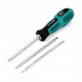 Uxcell 3 Pcs Metal 90mm Long Shank Dual Way Flat Head Phillips Screwdriver