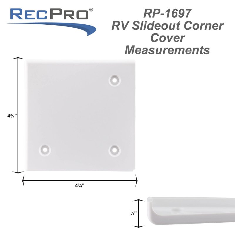 Rv Slide Out Corner Cover Square 4 5 In Pack Of Impact And Uv Resistant Plastic Rp-1697-wh