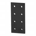 4365 15 Series Aluminum 8 Hole Rectangle Flat Plate Bracket Straight Mounting Connector For 5 In T Slot Extrusion Black Anodize 