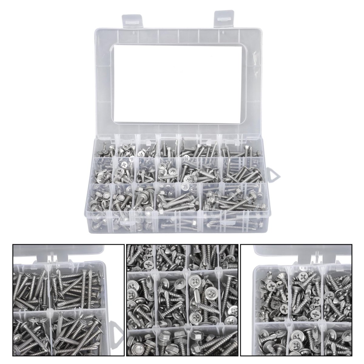 425pcs Self Tapping Screws Assortment Kit 8 10 Stainless Steel