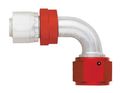 Fbm4235 Crimp Hose Ends Size 12 90 Degrees Elbow Swivel Lightweight Aluminum Fitting Red And Silver Finish 