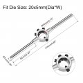 Uxcell 20mm Round Die Stock Handle Wrench Holder For Metric M3-m4 11 5mm-20mm Zinc Alloy Carbon Steel