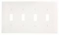 Leviton Pj4-w 4-gang Toggle Switch Wallplate Midway Size White 