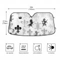 Vintage Heraldic Pattern With Lions Horses Griffins And Fleur De Lis Auto Car Windshield Sun Shade Window Uv Ray Visor