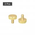 Uxcell Knurled Thumb Screws M3x6mm Flat Brass Bolts Grip Knobs Fasteners For Pc Electronic Mechanical 2pcs