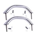 2pcs Polished Stainless Heavy Duty Round Boat Marine Grab Handle Hand Rail With Flange Stud 8 Long 