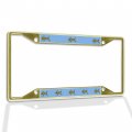 Fastasticdeals Metal Insert License Plate Frame Grasshopper Weatherproof Car Accessories Gold 4 Holes Solid 