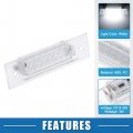 A Absopro Car 6500k White Led License Plate Light Assembly 95563162003 3528smd For Vw Touareg 1g1 2004-2010 Abs Clear Set Of 2