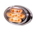 Maxxima M36180ycl Amber Led Clear Lens Mini Oval Clearance Marker Light With Stainless Steel Bezel 
