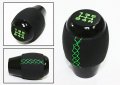 Cuztom Tuning Jdm Si Sport Style Black Leather 5 Speed Manual Shift Shifter Gear Knob W Color Stitching Green 